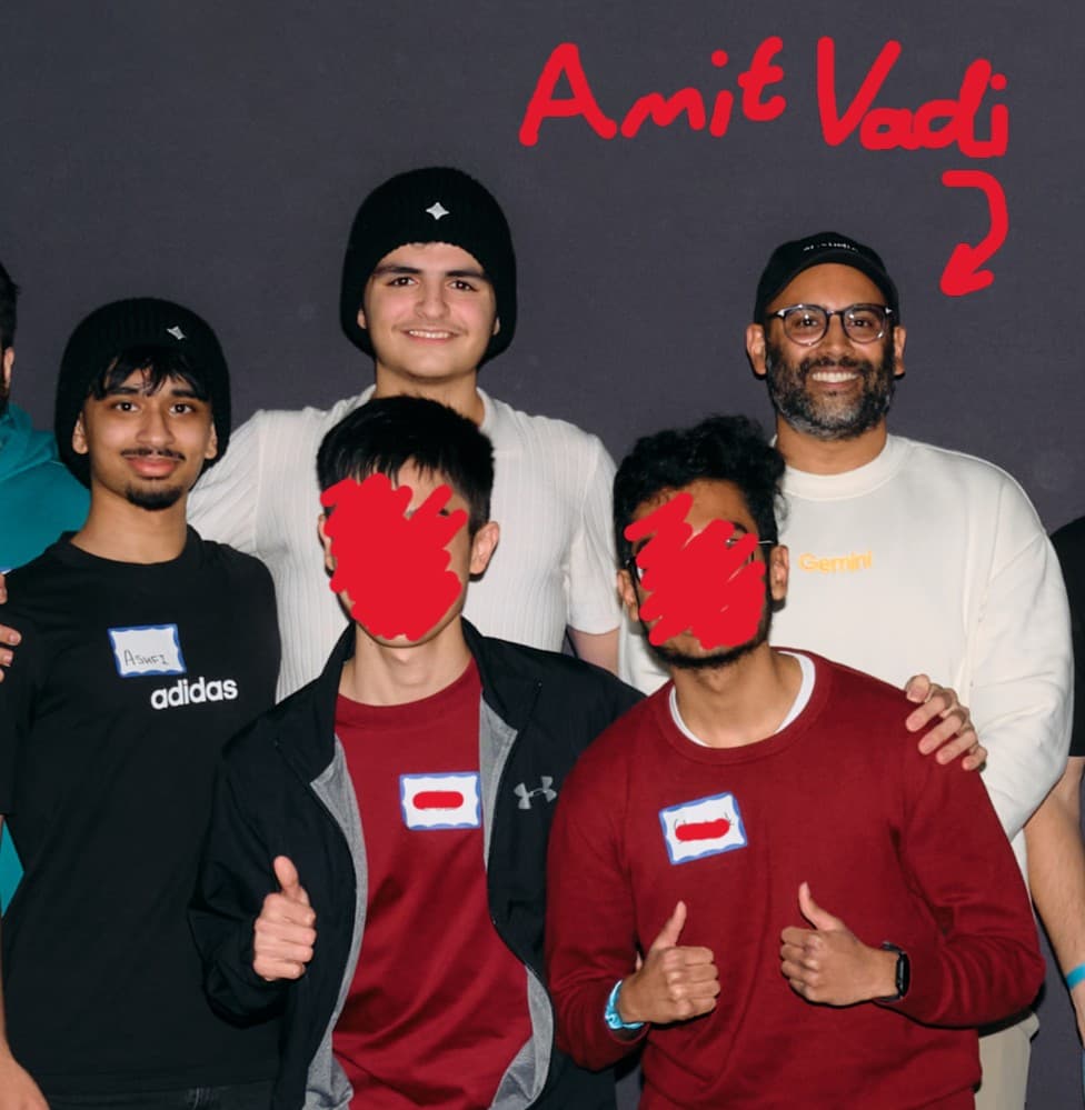 Amir Gulubayli and Ashfi Dewan at the Google hackathon in London.
